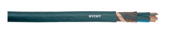 NYCWY descobrem o cabo de cobre do LV do condutor contínuo, cabo distribuidor de corrente subterrâneo de baixa tensão do PVC